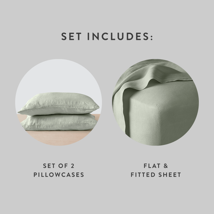 Stonewashed Linen Sheet Set - Image 100