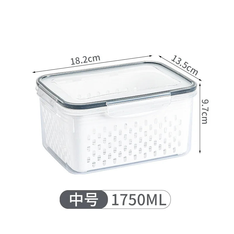 Multipurpose Refrigerator Storage Container with Drain Basket - Image 8