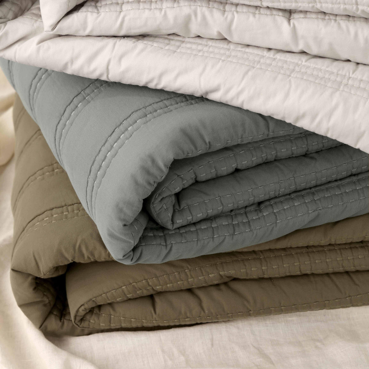 Organic Stonewashed Percale Channel Quilt & Sham Set - Image 20