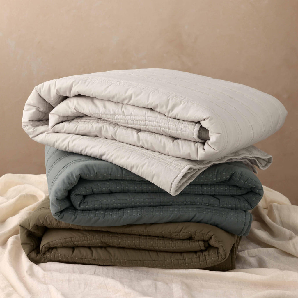 Organic Stonewashed Percale Channel Quilt & Sham Set - Image 18