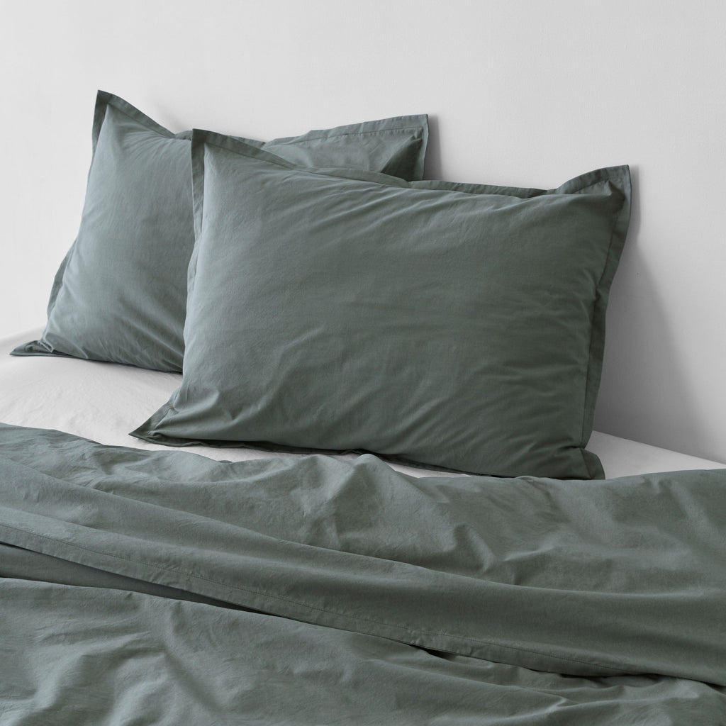 Stonewashed Organic Cotton Percale Shams - Image 4