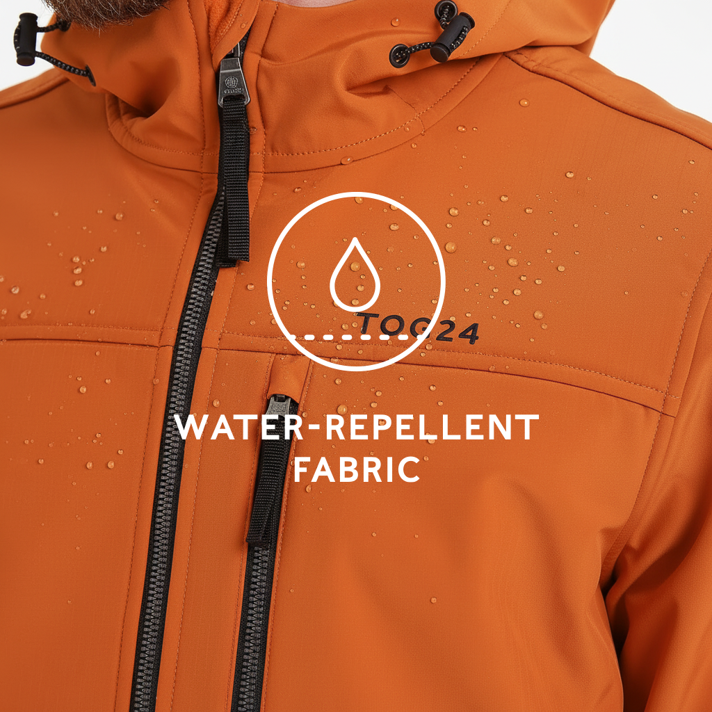 Truro Mens Hooded Softshell Jacket - Dark Orange - Image 8