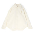 AMI Paris Overshirt With Knitted AMI De Couer (Blanc creme)