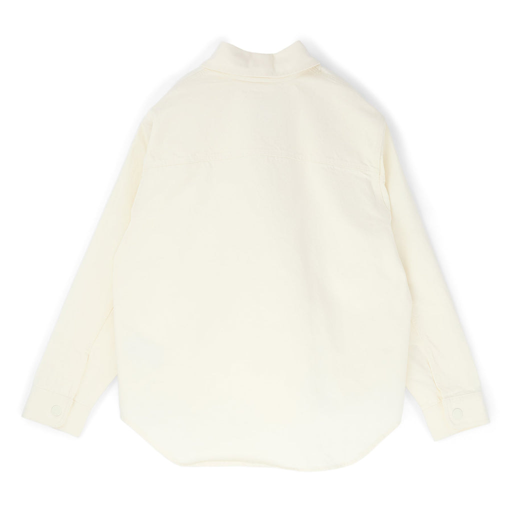 AMI Paris Overshirt With Knitted AMI De Couer (Blanc creme) - Image 2