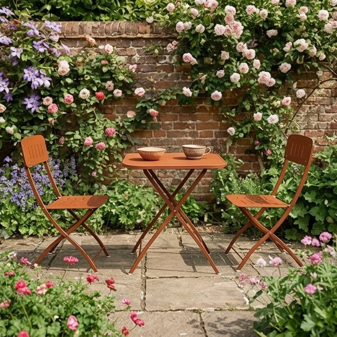 Venice 2 Seater Folding Bistro Set in Cayenne Orange - Image 2