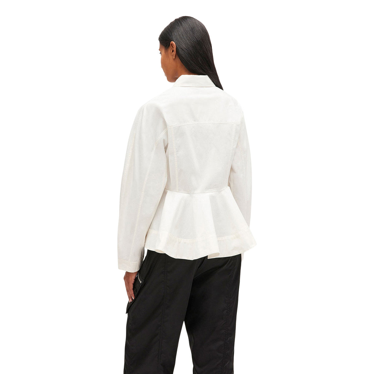GANNI Peplum Shirt (Egret) - Image 3