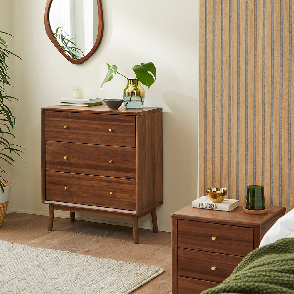 Wright Walnut Chest of 3 Drawers - Image 8