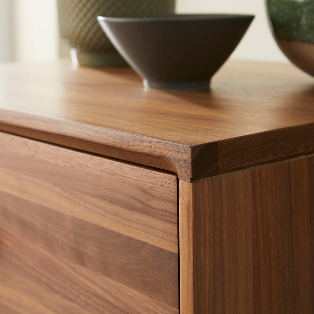 Wright Walnut Tallboy Chest of 5 Drawers - Image 4