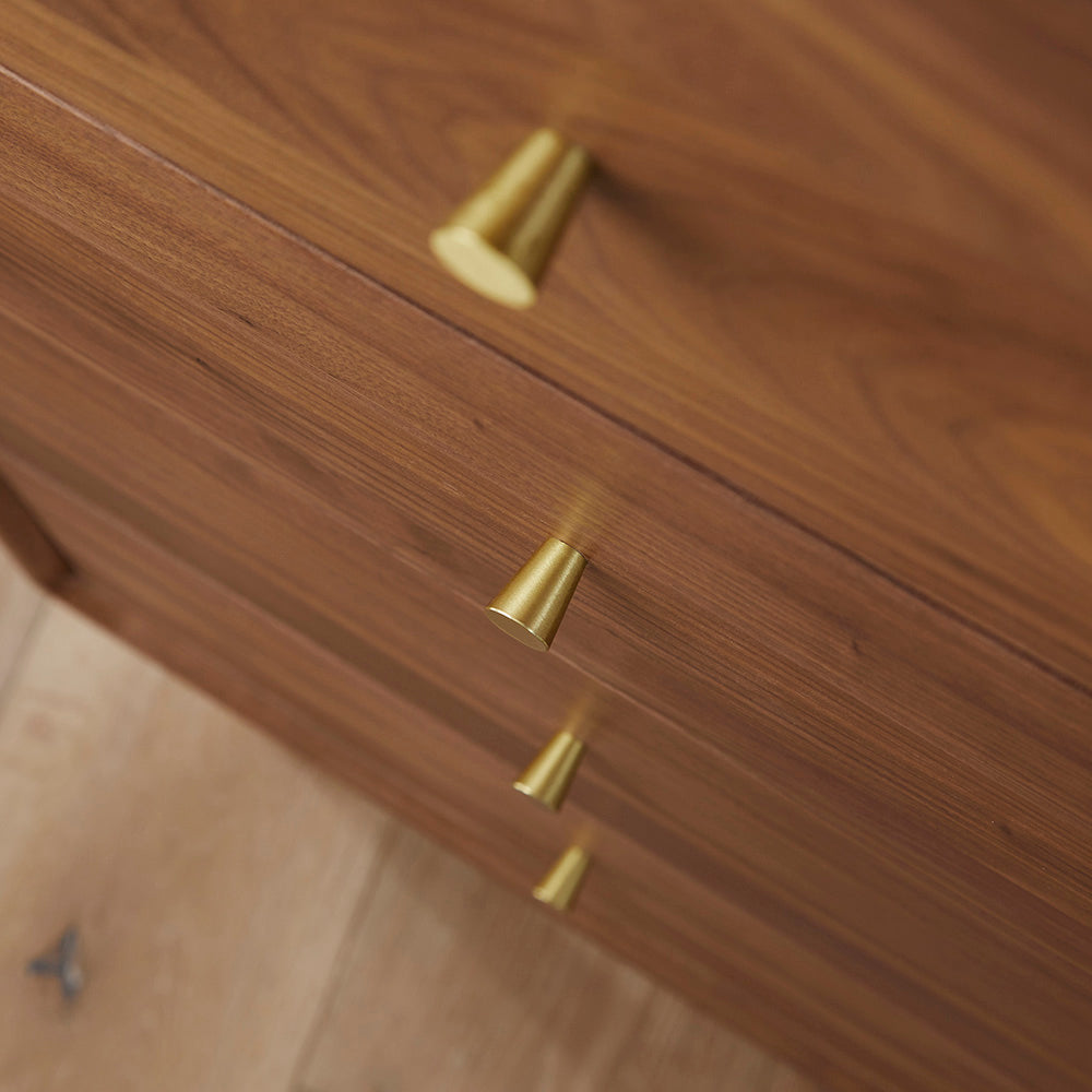 Wright Walnut Tallboy Chest of 5 Drawers - Image 5