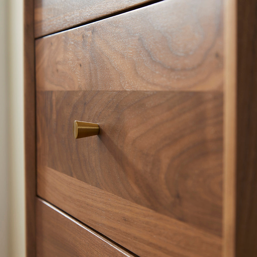 Wright Walnut Tallboy Chest of 5 Drawers - Image 6