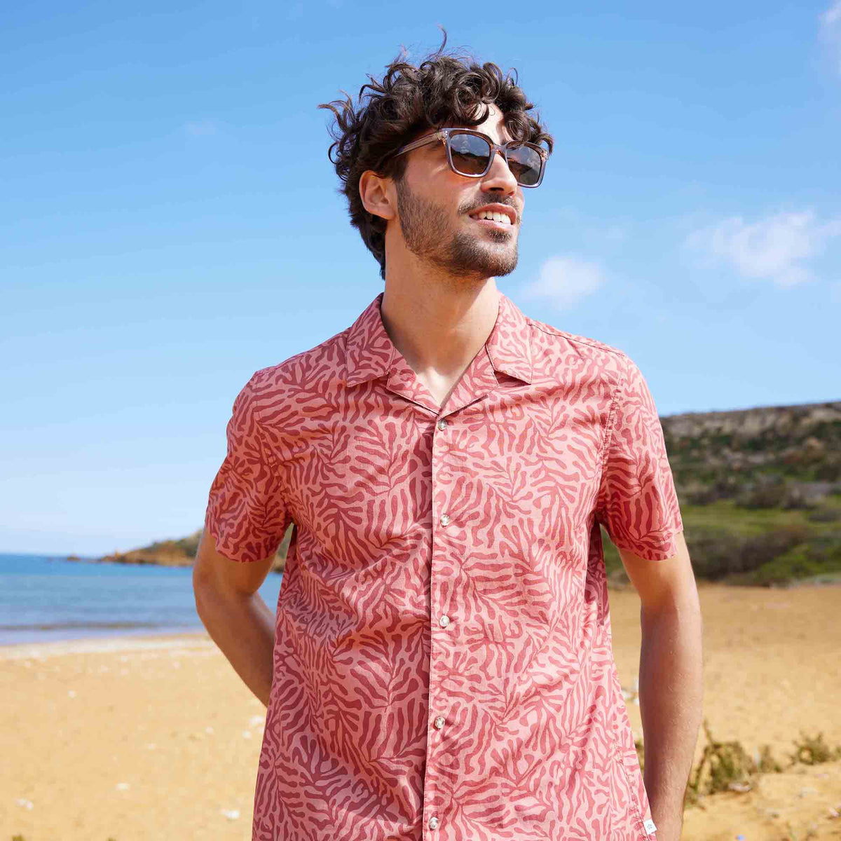 Wallsend Mens Short Sleeve 100% Cotton Supersoft Shirt - Redwood - Image 2