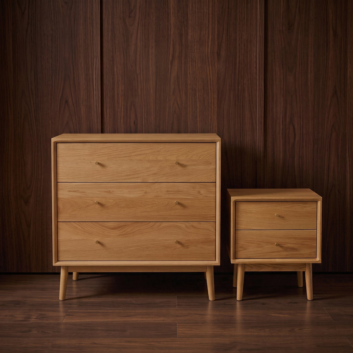 Wright Oak Chest of 3 Drawers - Image 6