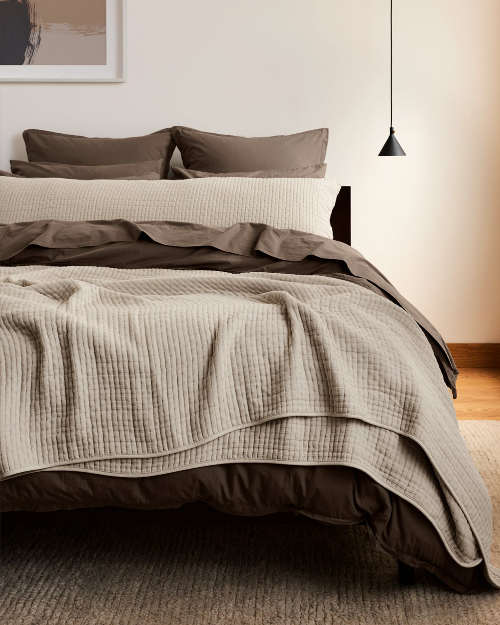 Percale Duvet Cover Set - Warm Grey K/CK - Image 4
