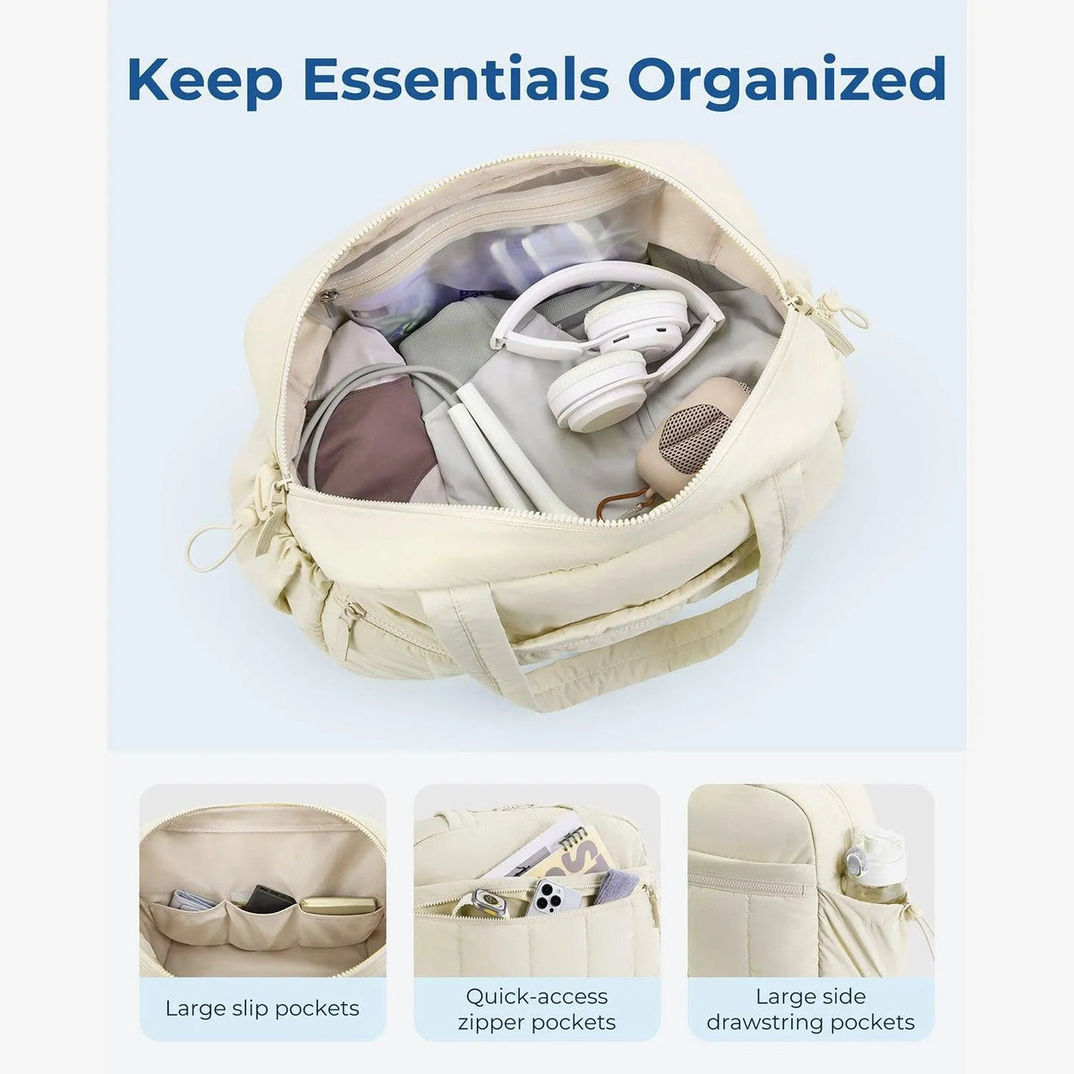 Puffy Water-Resistant Gym & Travel Duffle Bag - Image 17