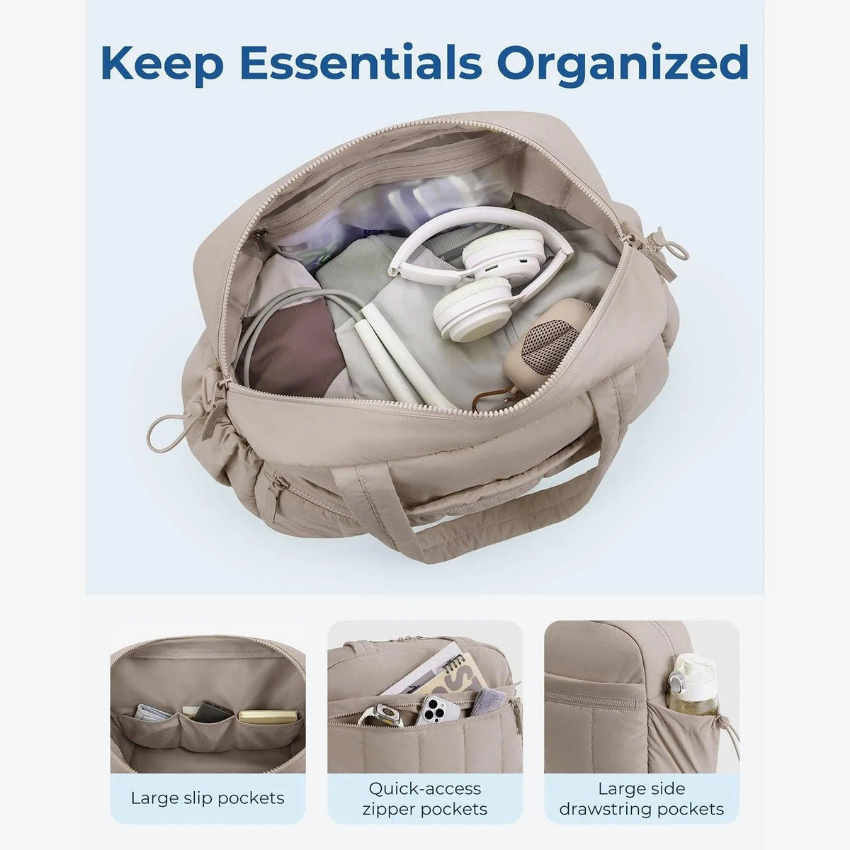 Puffy Water-Resistant Gym & Travel Duffle Bag - Image 33