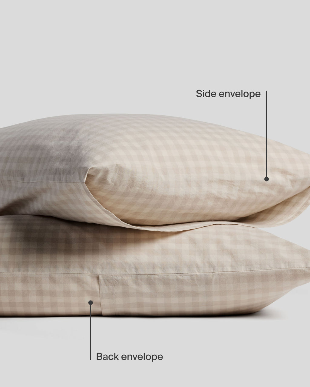 Brushed Cotton Pillowcase Set (Bone Check) - Image 6