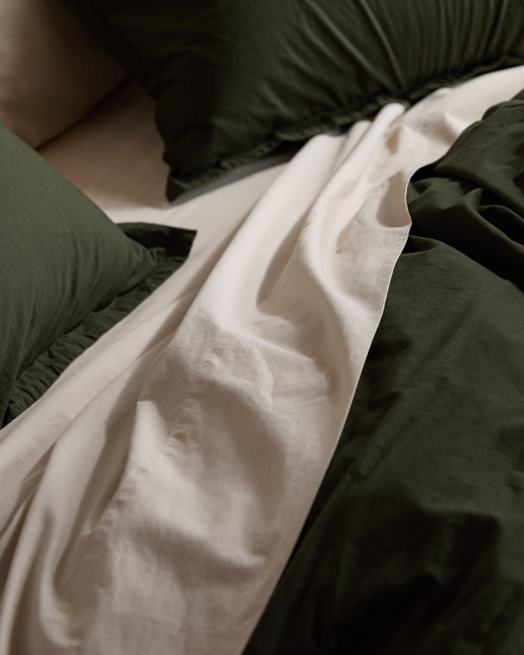Brushed Cotton Duvet Cover Set - Evergreen TW/XL - Image 4