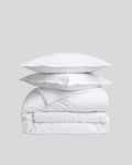 Brushed Cotton Duvet Cover Set - White F/Q