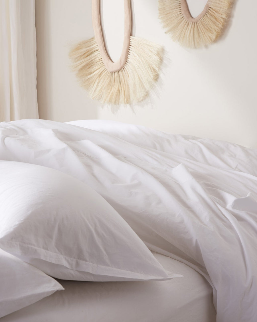 Brushed Cotton Duvet Cover Set - White K/CK - Image 2