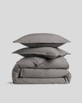 Brushed Cotton Duvet Cover Set - Pebble TW/XL