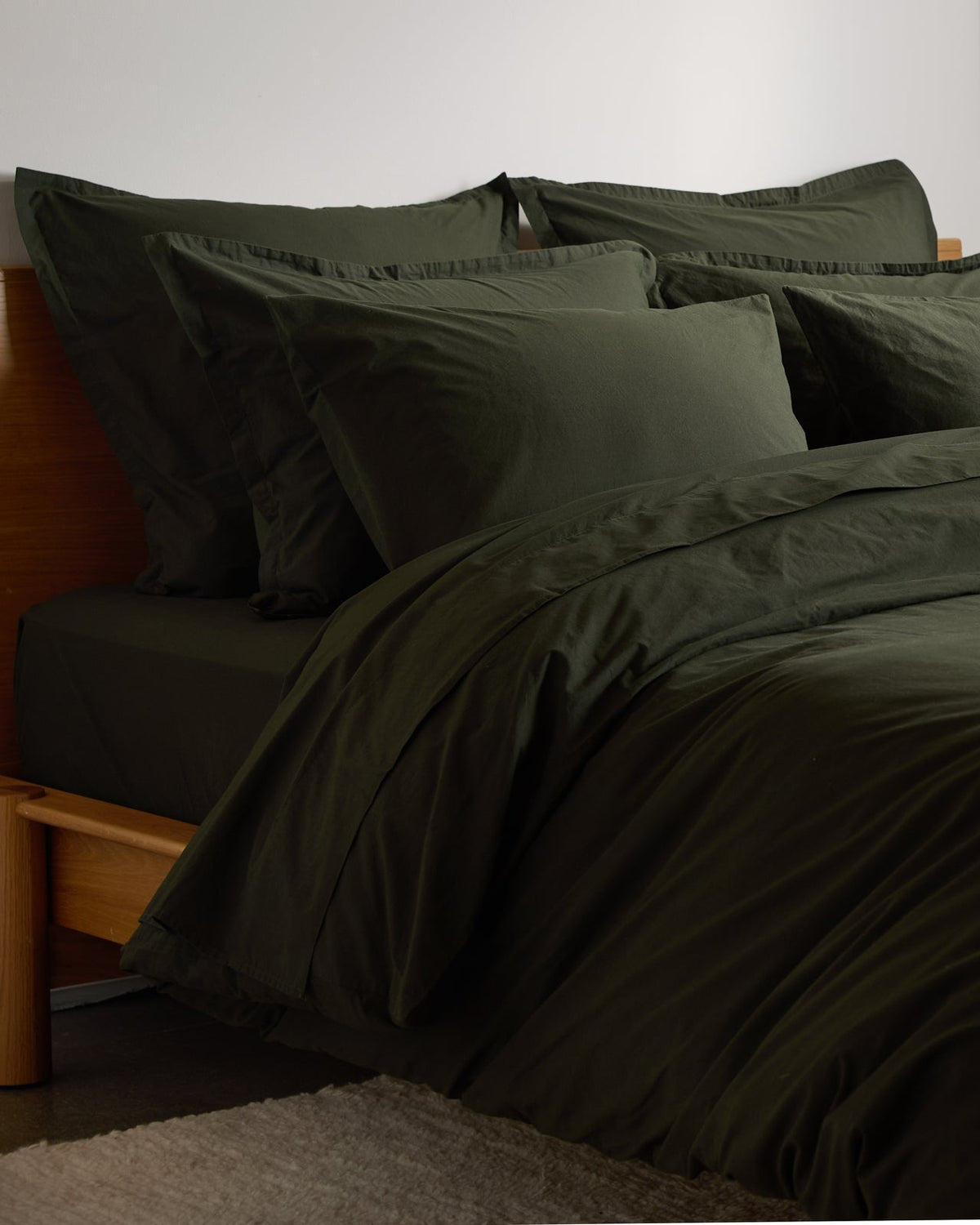 Brushed Cotton Fitted Sheet (Evergreen) - Image 2