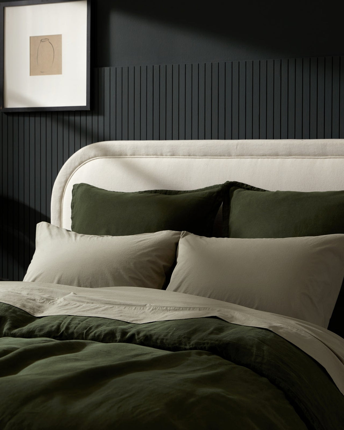 Brushed Cotton Pillowcase Set (Moss) - Image 2