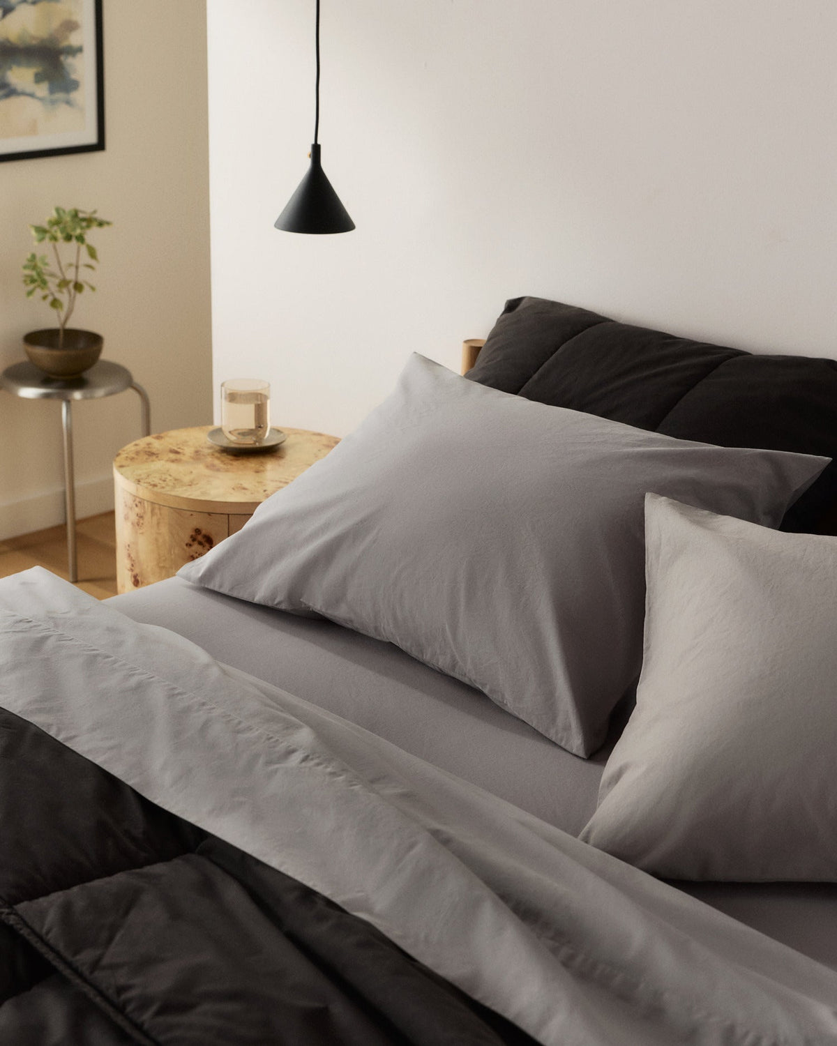 Percale Sheet Set - Pebble F/Q - Image 2