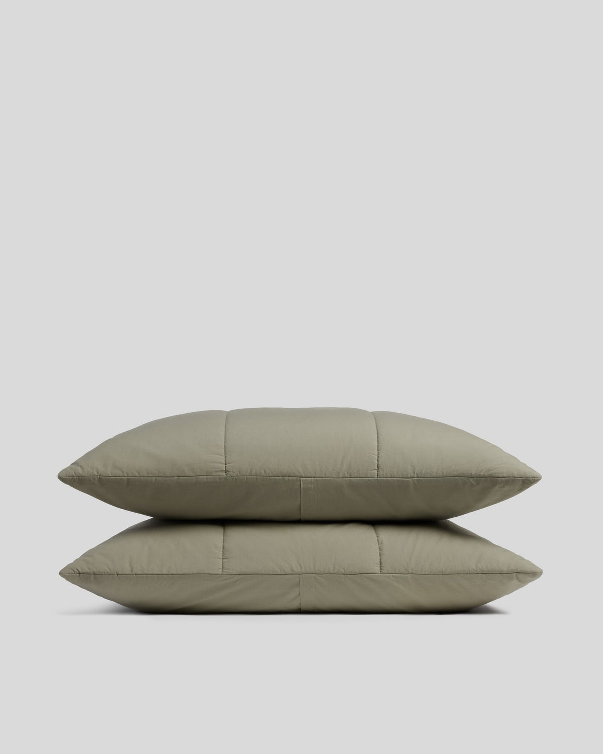 Brushed Cotton Quilted Sham Set (Moss)