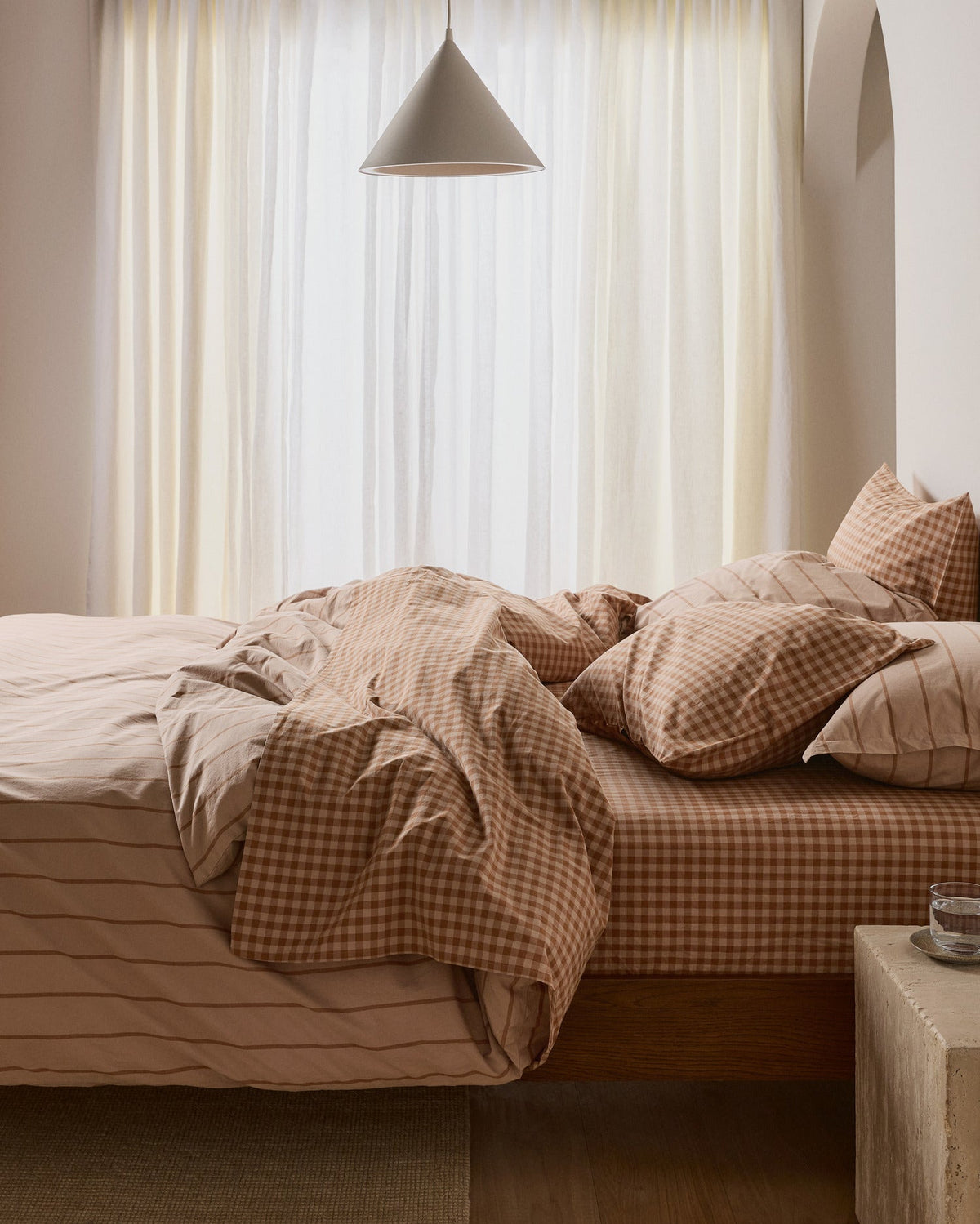Brushed Cotton Sheet Set - Adobe Check TW/XL - Image 2