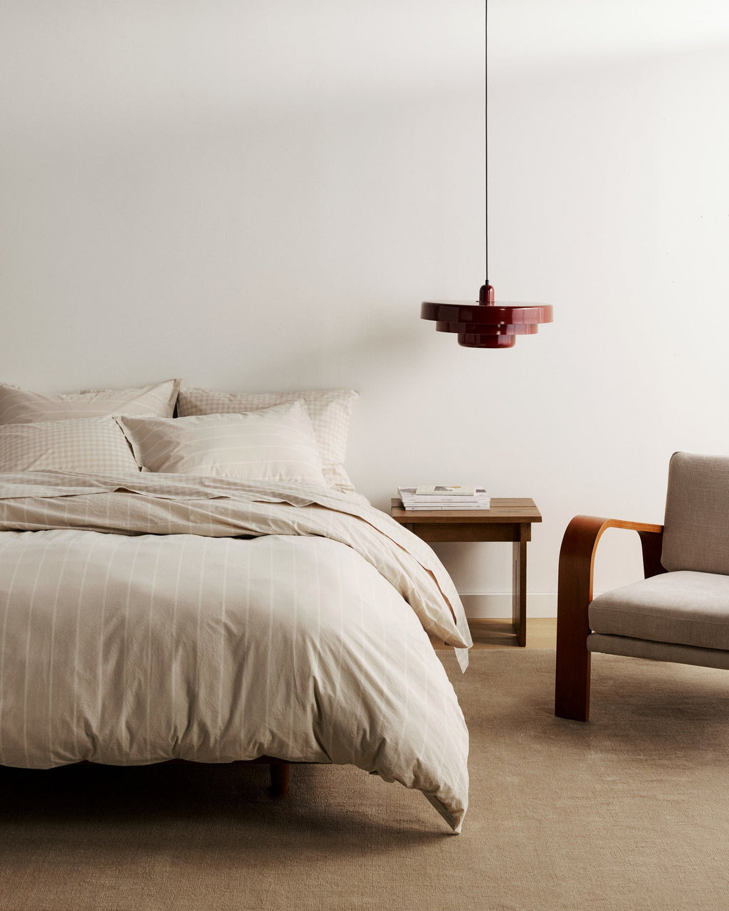 Brushed Cotton Duvet Cover (Bone Stripe) - Image 2