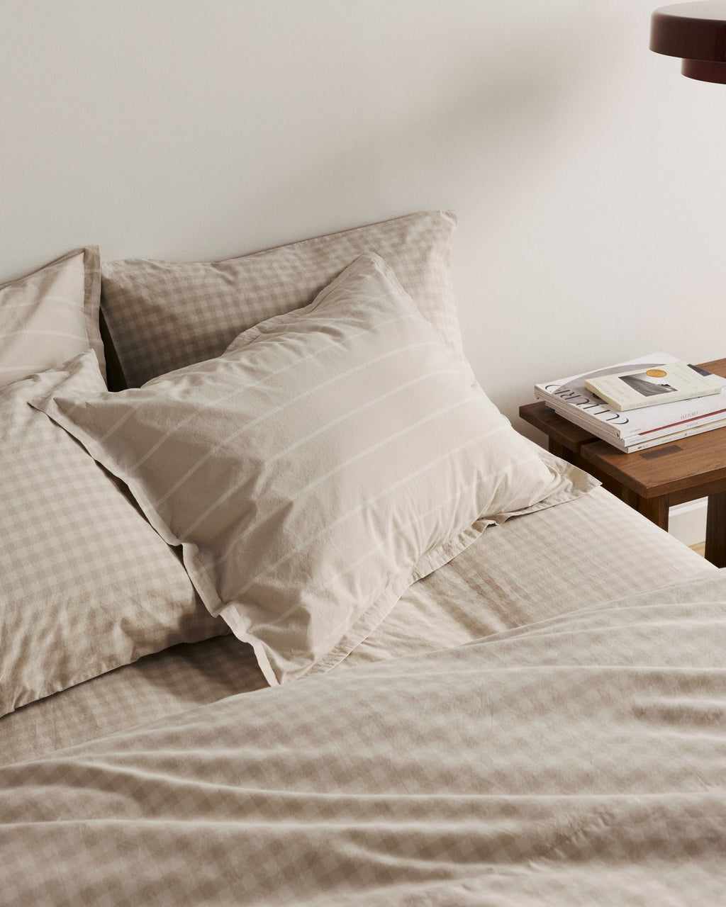 Brushed Cotton Fitted Sheet (Bone Check) - Image 5