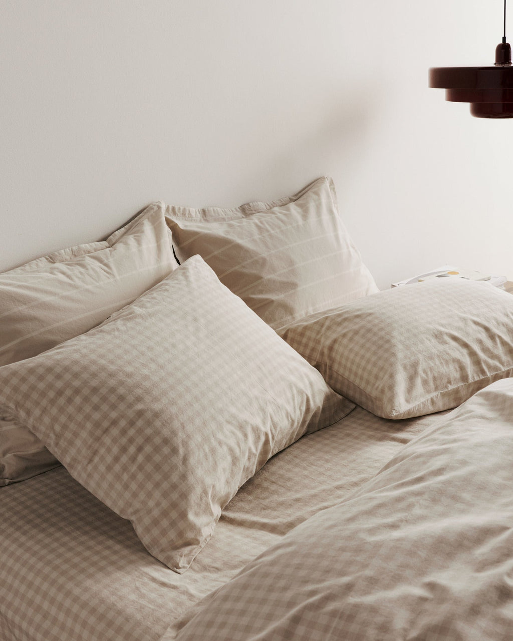 Brushed Cotton Pillowcase Set (Bone Check) - Image 4