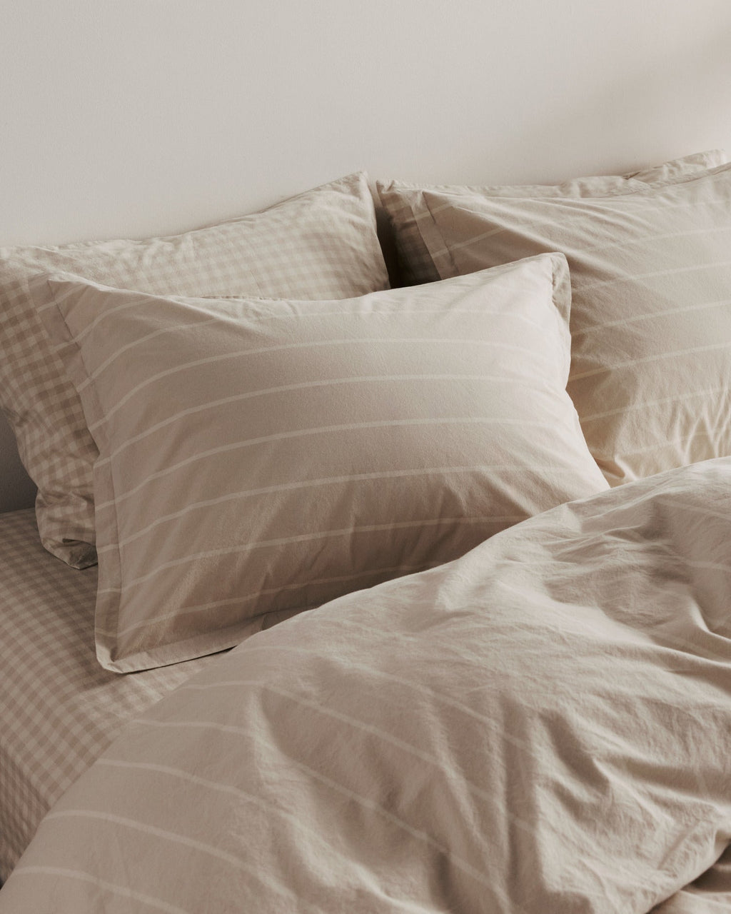 Brushed Cotton Sham Set (Bone Stripe) - Image 2