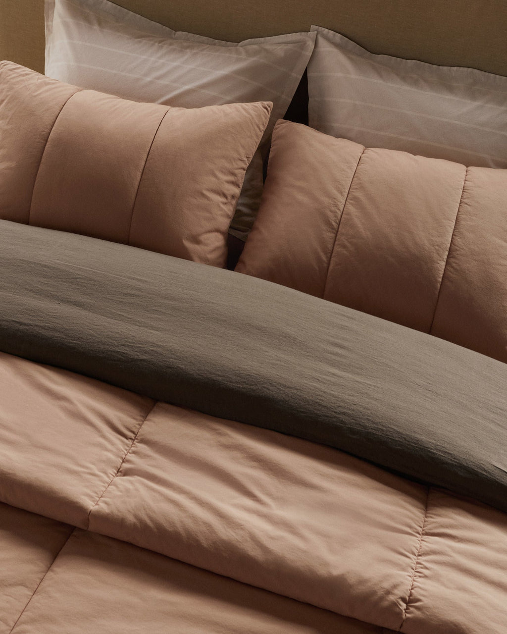 Brushed Cotton Quilted Sham Set (Adobe) - Image 5