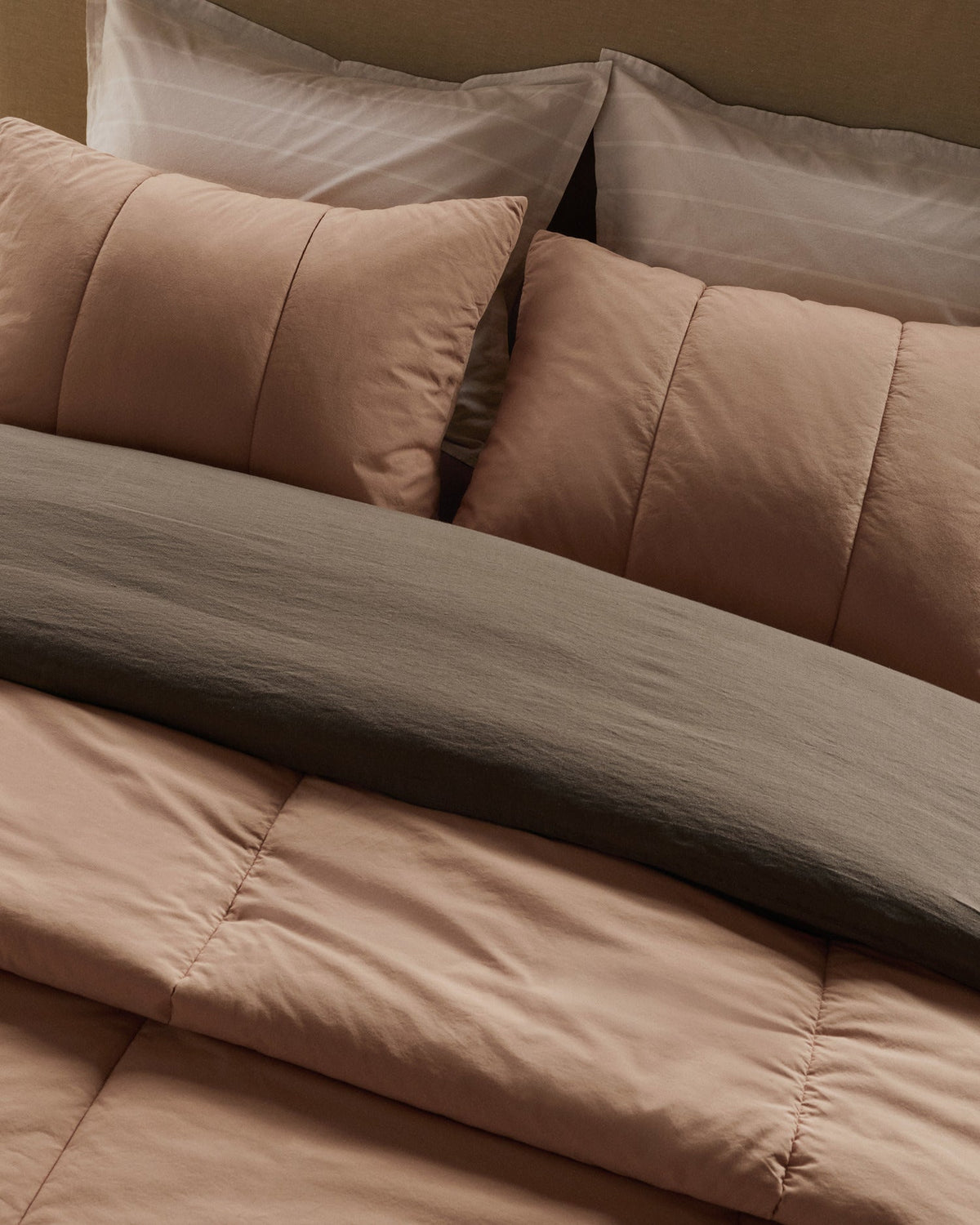 Brushed Cotton Quilted Sham Set (Adobe) - Image 5