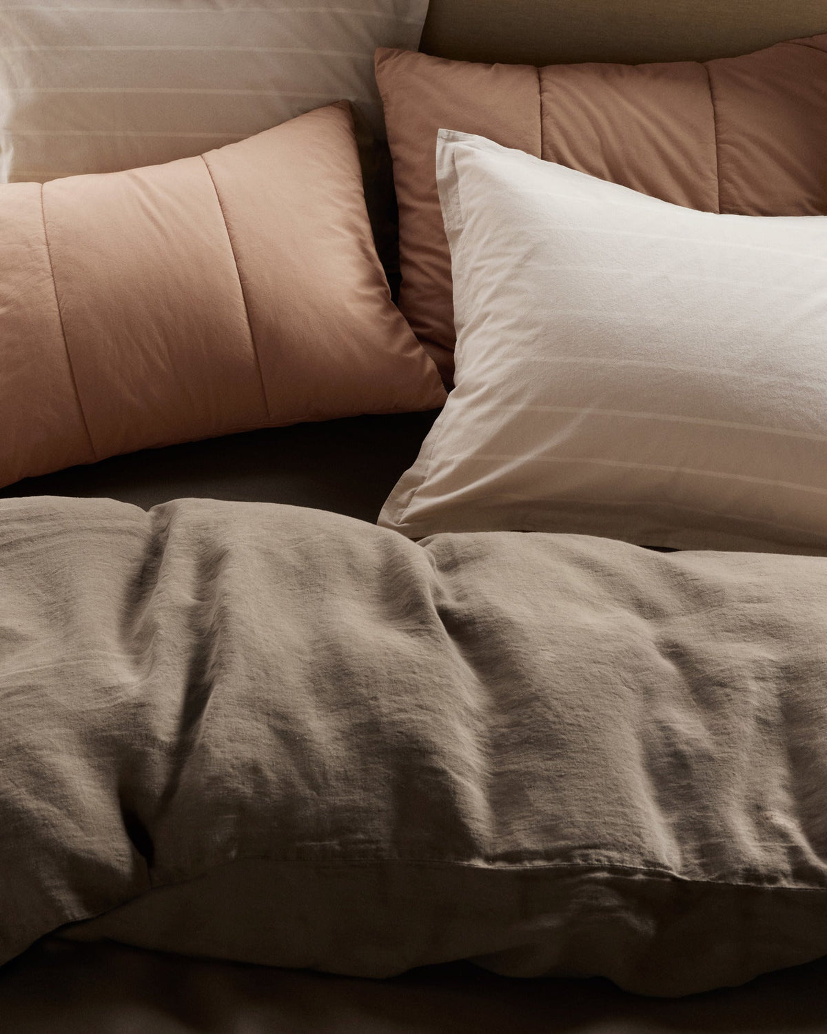 Brushed Cotton Quilted Sham Set (Adobe) - Image 2