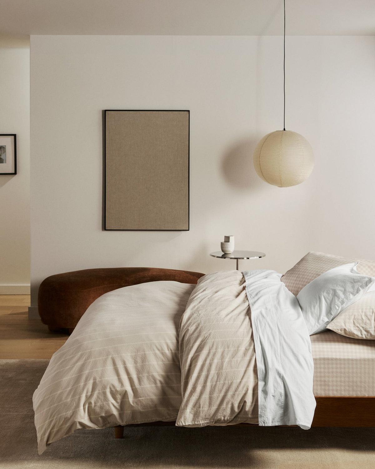 Brushed Cotton Duvet Cover (Bone Stripe) - Image 5