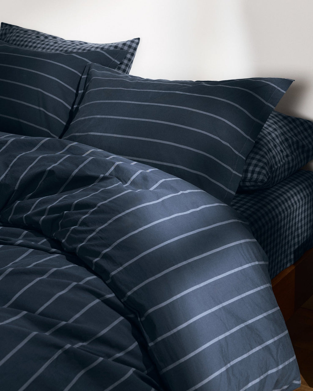 Brushed Cotton Duvet Cover Set - Dusk Stripe F/Q - Image 4