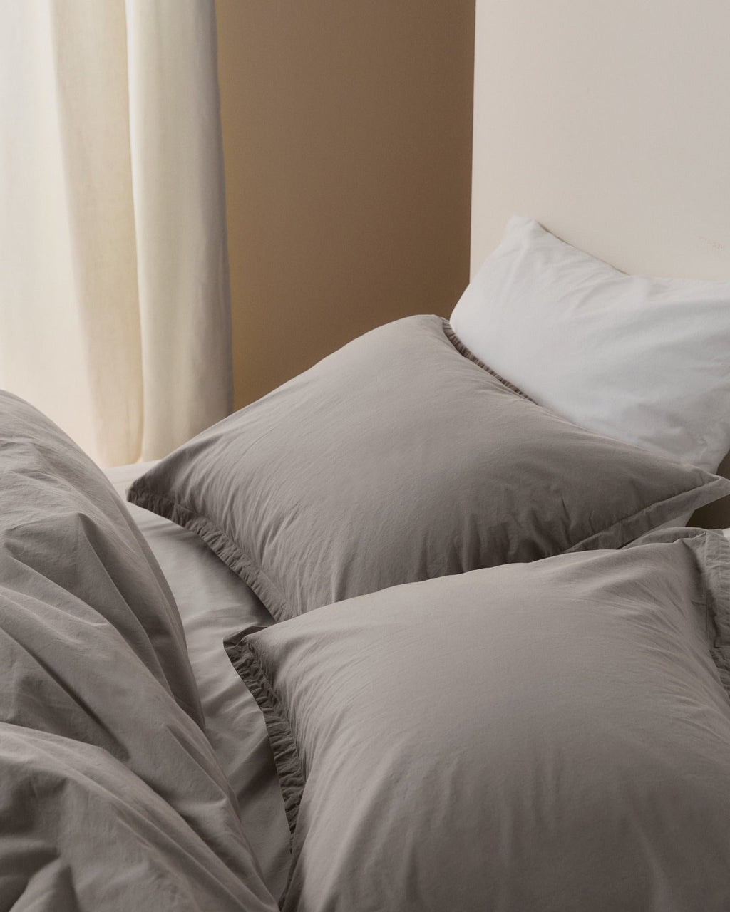 Brushed Cotton Sham Set (Pebble) - Image 5