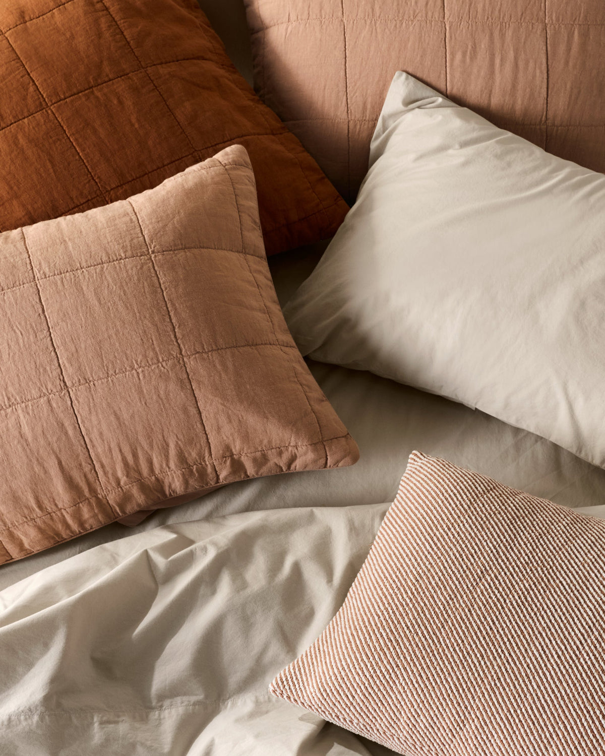 Linen Box Quilted Sham Set (Adobe) - Image 2