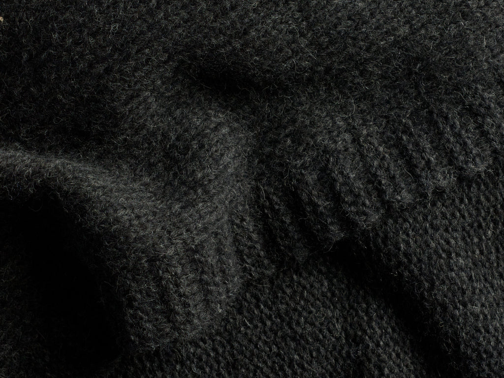 Classic Knit Alpaca Throw - FINAL SALE (Charcoal) - Image 3