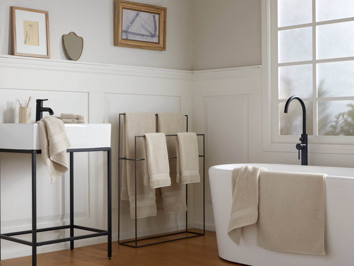 6+6 Classic Turkish Cotton Bath Bundle - Bone - Image 2