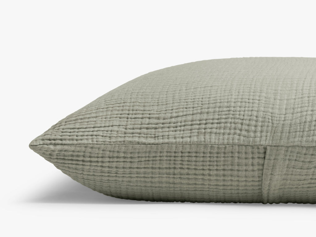 Organic Cloud Cotton Euro Sham - FINAL SALE (Heathered Moss) - Image 3
