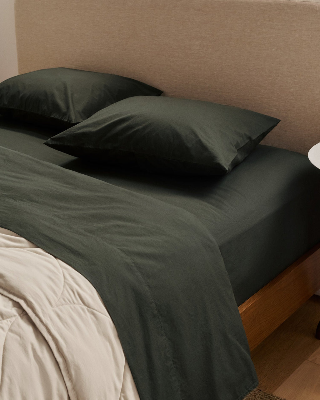 Percale Sheet Set - Evergreen K/CK - Image 2
