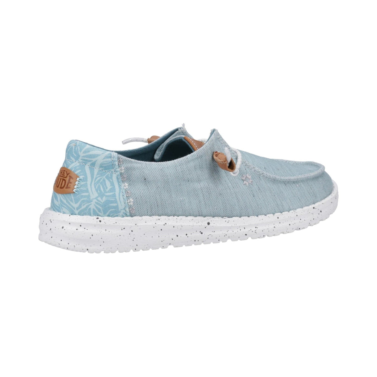 HEYDUDE Wendy Heathered Slub Tropical Womens Shoe - Blue - Image 2