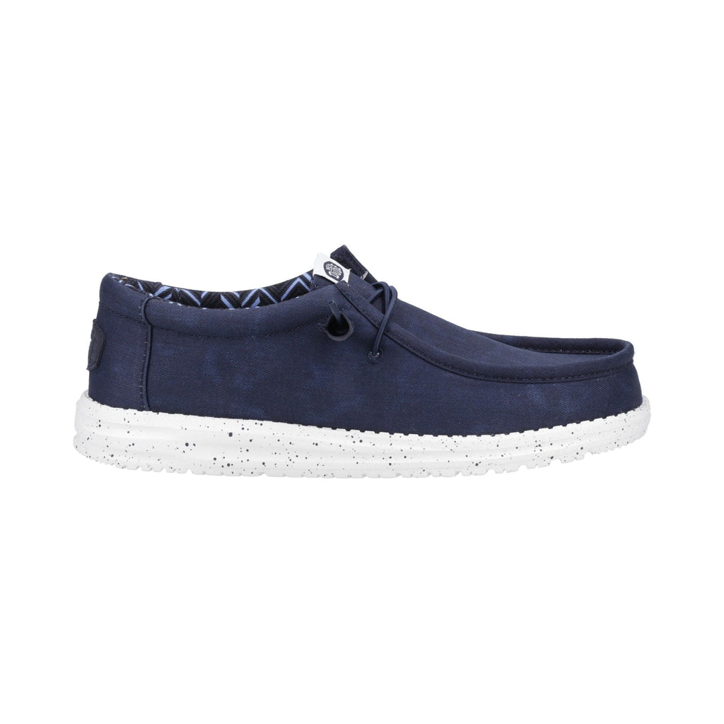 HEYDUDE Wally Mens Canvas Shoe - Navy - Image 4