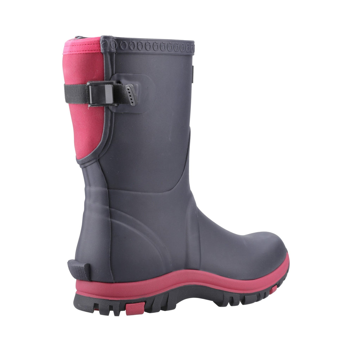 Cotswold Realm Womens Adjustable Short Wellington Boot - Navy/Pink - Image 2