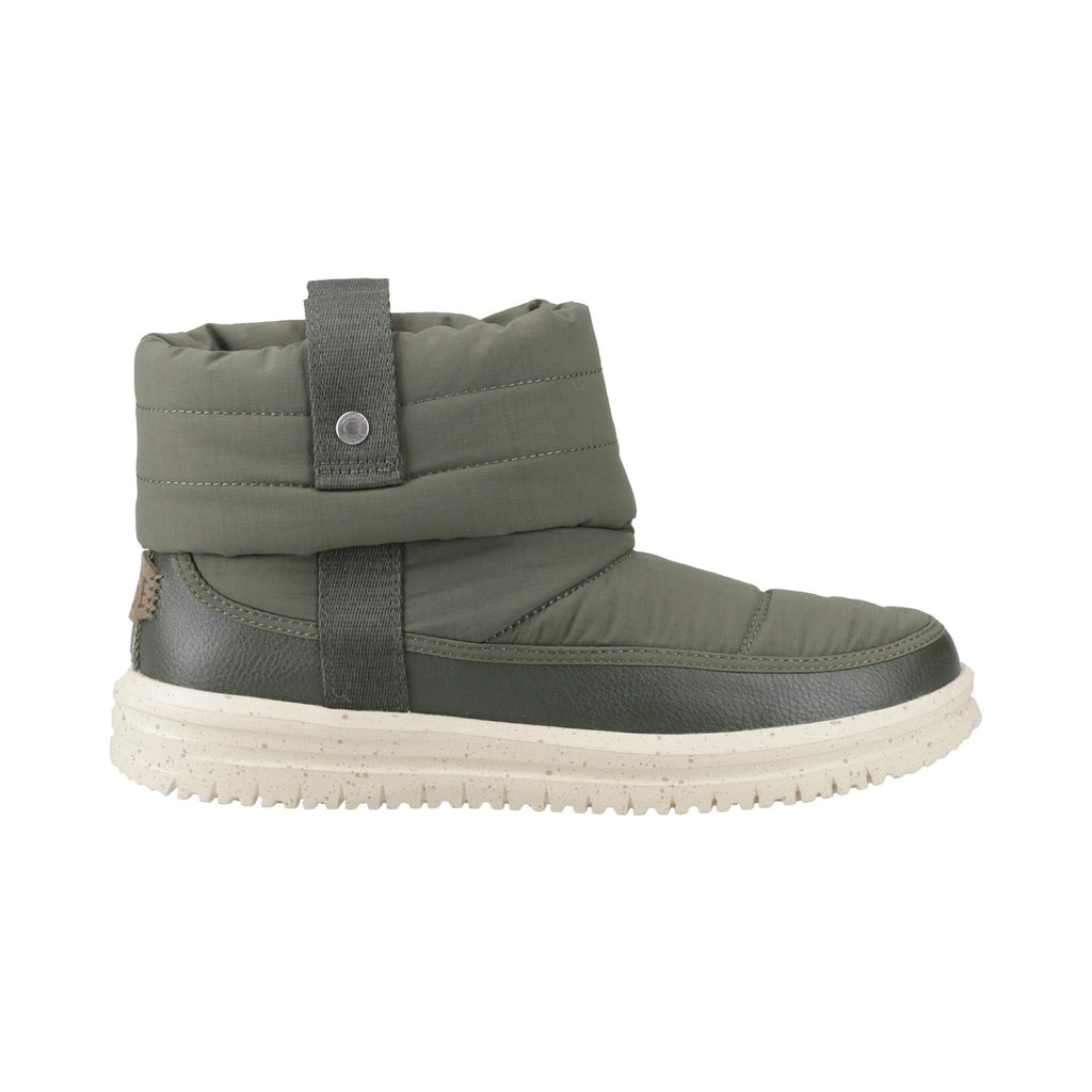 HEYDUDE Camden Cuff Nylon Quilt Womens Boot - Dark Olive - Image 4