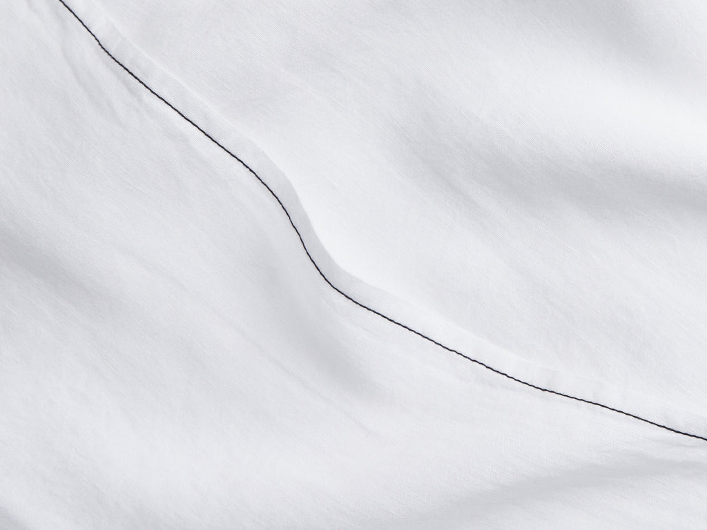 Linen Tencel Sham Set - FINAL SALE (White with Black) - Image 3