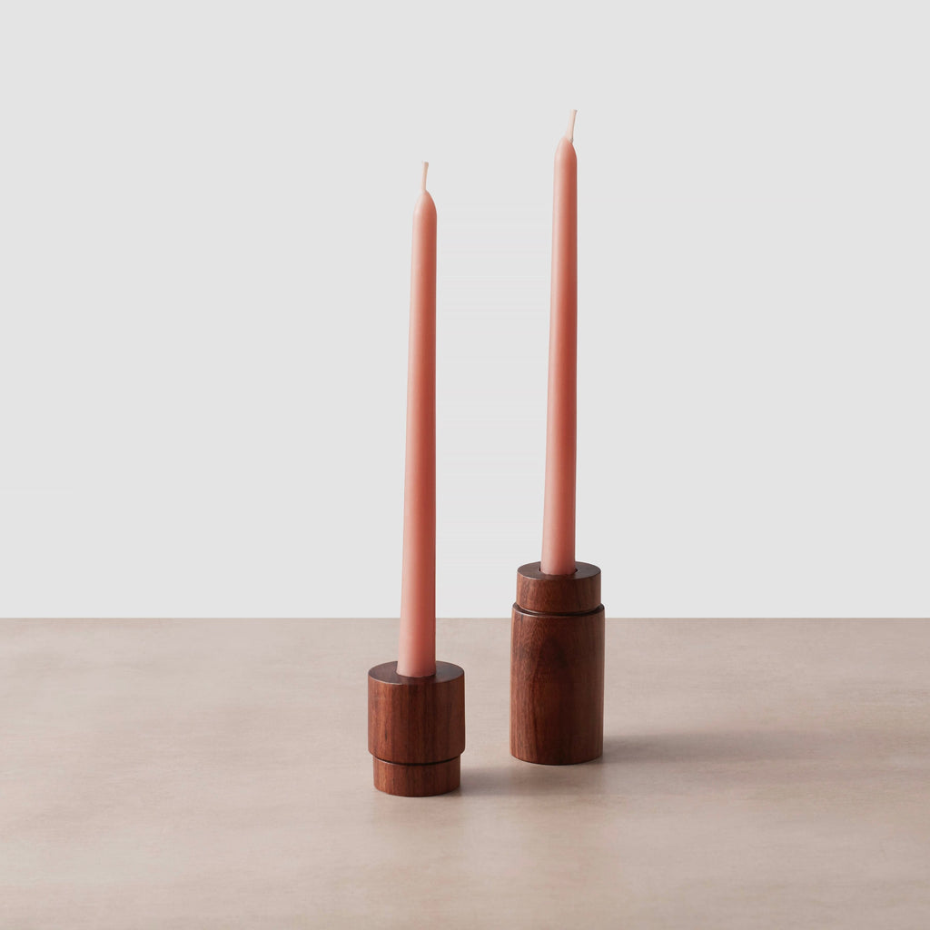 Beeswax Taper Candles - Set of 2 - Blush
